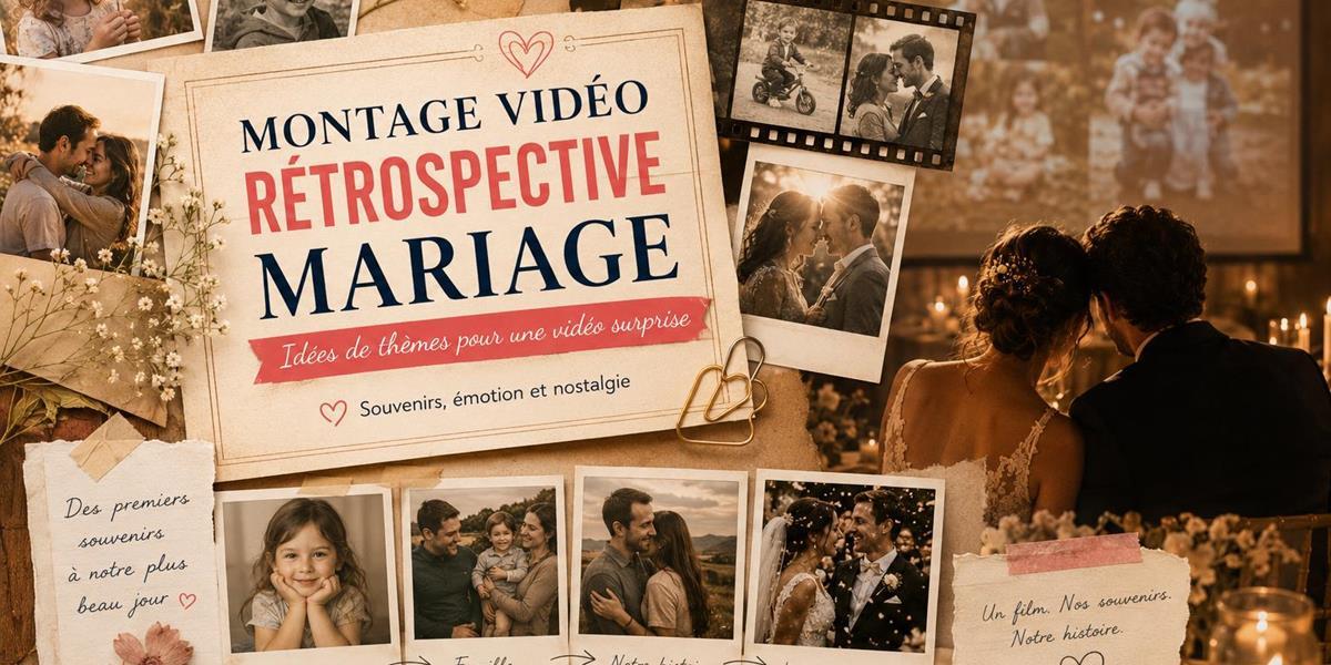 Montage vidéo rétrospective mariage : idées de thèmes pour un diaporama surprise