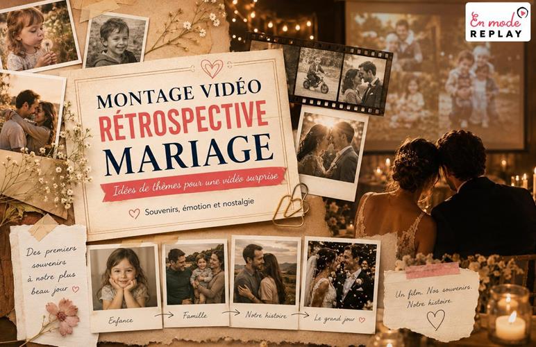 Montage vidéo rétrospective mariage : idées de thèmes pour un diaporama surprise