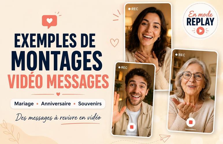 Exemples de montages vidéo messages pour mariage et anniversaire